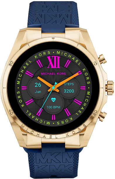 Michael Kors Gen 6 Bradshaw Display MKT5152 Goud/Blauw 44mm is nooit meer leverbaar