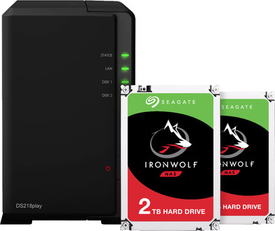 Synology DS218play + Seagate IronWolf 4TB (2x 2TB) | Coolblue | NAS