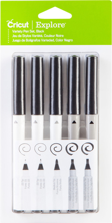 Cricut Explore / Maker Multi-size Pen Set 5-pack - zwart is nooit meer leverbaar