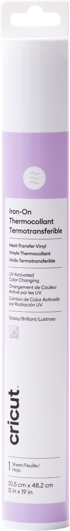 Le produit Cricut Thermocollant à Changement de Couleur (Activé par les UV) Violet Pastel 30x48 cm ne sera plus jamais disponible