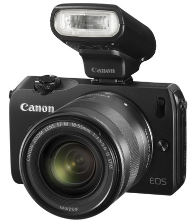 Canon EOS M zwart + 18-55mm + flitser is nooit meer leverbaar