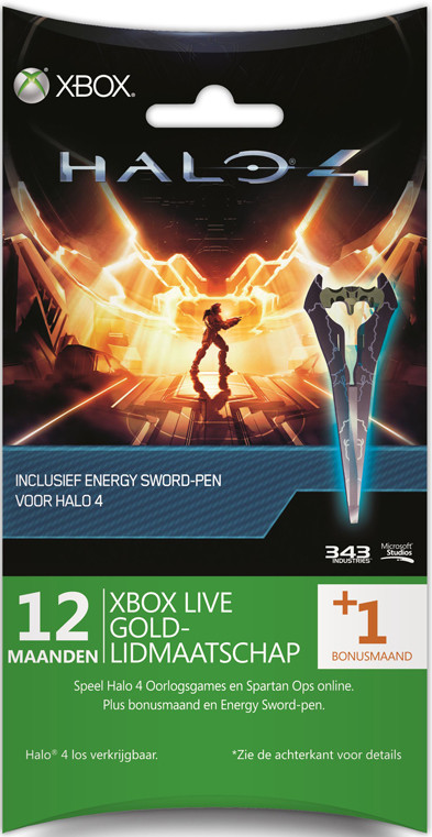 Microsoft Xbox 360 Live Gold 12+1 maanden + Sword Pen is nooit meer leverbaar