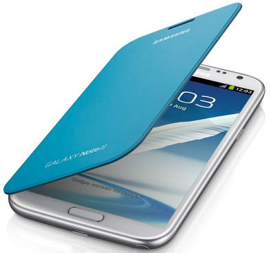 Samsung Note 2 Flip Cover Blue is nooit meer leverbaar