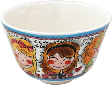 Blond Amsterdam Even Bijkletsen Kom 14 cm Tekst Blauw is nooit meer leverbaar