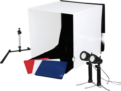 Caruba Portable Fotostudio 40x40x40cm + Led Lamp (2x) is nooit meer leverbaar