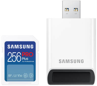 Samsung SDXC PRO Plus 256GB 180MB/s  + USB lezer is nooit meer leverbaar