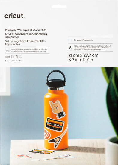 Le produit Cricut Set d'Autocollants Résistants à l'Eau Transparent A4 (6 feuilles) ne sera plus jamais disponible