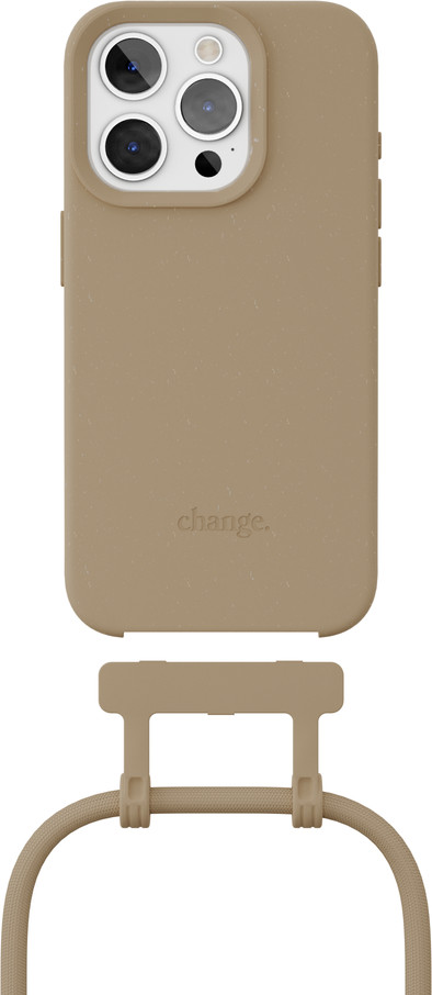 Change Case Apple iPhone 15 Pro Max Back Cover met Koord Bruin is nooit meer leverbaar