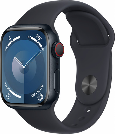 Apple Watch Series 9 4G 41mm Midnight Aluminium Sportband S/M is nooit meer leverbaar