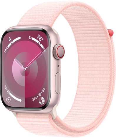 Apple Watch Series 9 4G 45mm Roze Aluminium Sport Loop is nooit meer leverbaar