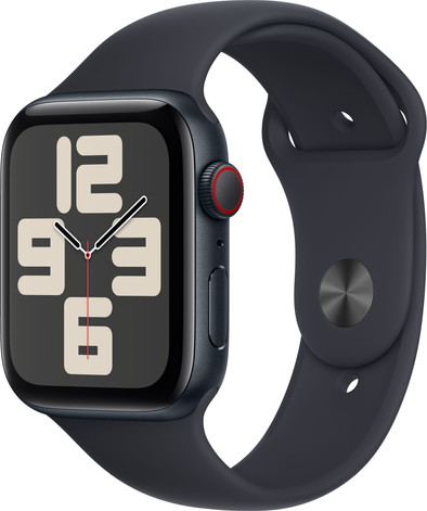 Apple Watch SE (2022) 4G 44mm Midnight Aluminium Sportband S/M is nooit meer leverbaar