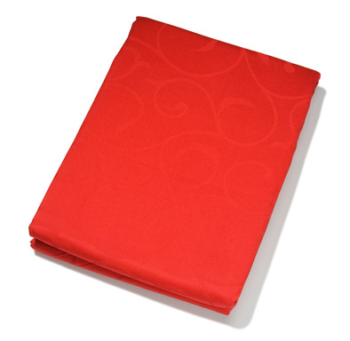 KOOK Tafelkleed Damast Rood 160/240 is nooit meer leverbaar