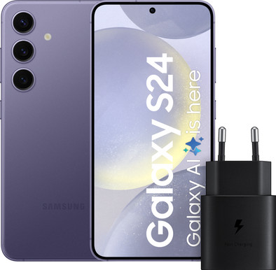 Samsung Galaxy S24 256GB Paars 5G + Samsung Snellader 25 Watt is nooit meer leverbaar