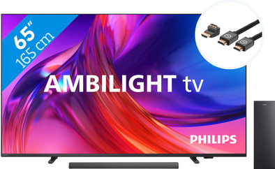 Philips The One 65PUS8508 - Ambilight (2023) + Soundbar + Hdmi kabel is nooit meer leverbaar
