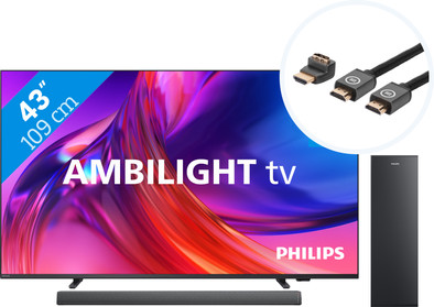 Philips The One 43PUS8508 - Ambilight (2023) + Soundbar + Hdmi kabel is nooit meer leverbaar