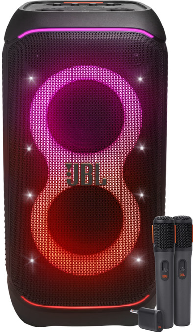 Le produit JBL Partybox Stage 320 + Set de Microphone Sans Fil ne sera plus jamais disponible
