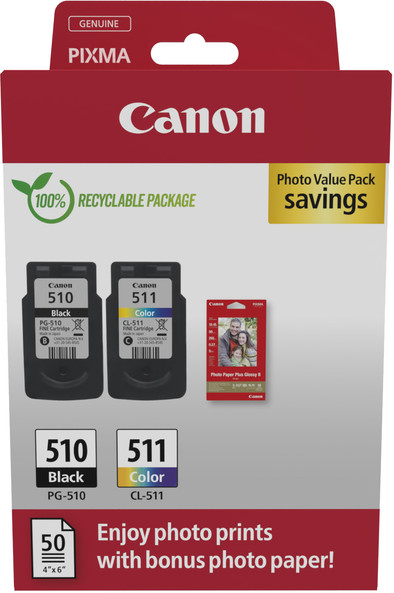 Canon PG-510/CL-511 Cartridges Combo Pack is nooit meer leverbaar