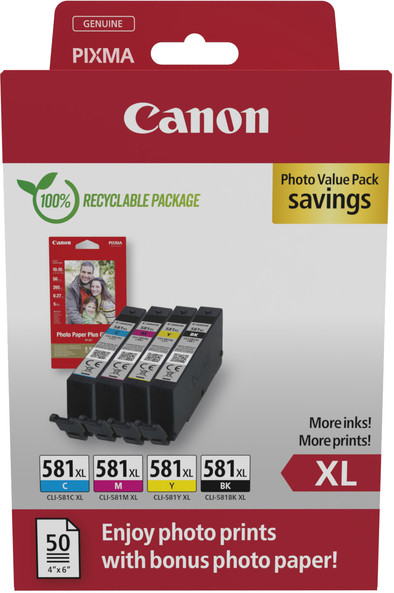 Canon CLI-581XL Value Pack is nooit meer leverbaar