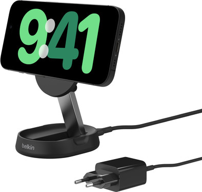Le produit Belkin Boost Charge Pro Chargeur Sans Fil MagSafe et Qi2 15 W Noir avec Support ne sera plus jamais disponible