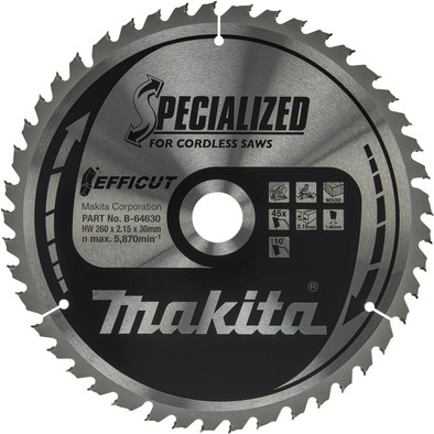 Makita Radial Arm Saw Blade Wood Efficut 260x30x2.15 45T is no longer available