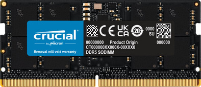 Crucial 16GB DDR5 SODIMM CL40 4800MT/s | Coolblue | Intern geheugen