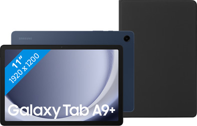 Samsung Galaxy Tab A9 Plus 11 inch 128GB Wifi Blauw + BlueBuilt Book Case Zwart is nooit meer leverbaar