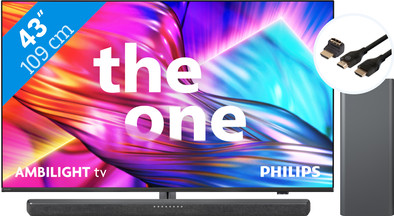 Philips The One 43PUS8909 - Ambilight (2024) + Soundbar + Hdmi kabel is nooit meer leverbaar