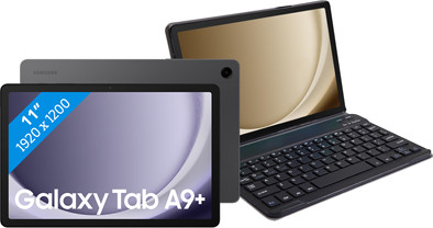 Samsung Galaxy Tab A9 Plus 11 inch 128GB Wifi en 5G Grijs + Just in Case Toetsenbord Hoes is nooit meer leverbaar