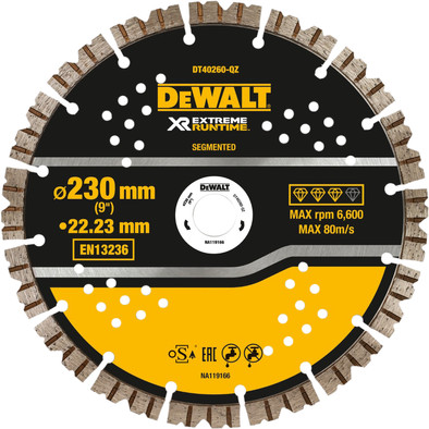 DeWalt Extreme Runtime Diamantschijf 230mm/22.2mm is nooit meer leverbaar