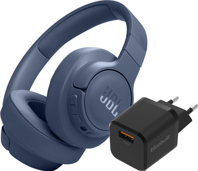 JBL Tune 770NC Blauw + BlueBuilt Quick Charge Oplader met Usb A Poort 18W Zwart is nooit meer leverbaar