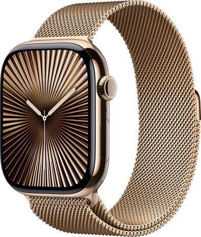 Apple Watch Series 10 4G 46mm Titanium Goud Milanese Band M/L is nooit meer leverbaar