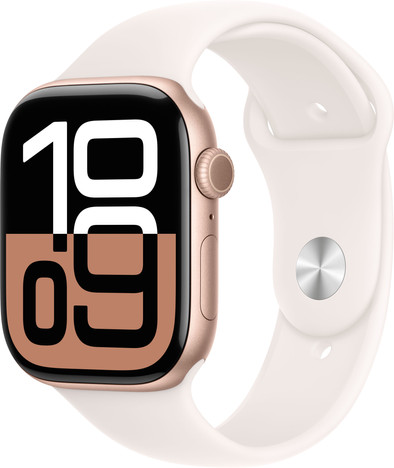 Apple Watch Series 10 4G 46mm Roségoud Sportband S/M is nooit meer leverbaar