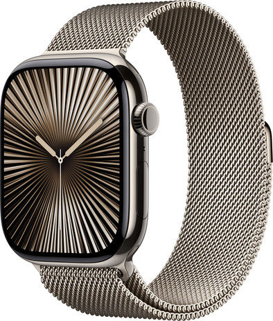 Apple Watch Series 10 4G 46mm Titanium Zilver Milanese Band M/L is nooit meer leverbaar