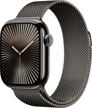 Apple Watch Series 10 4G 42mm Titanium Zwart Milanese Band is nooit meer leverbaar