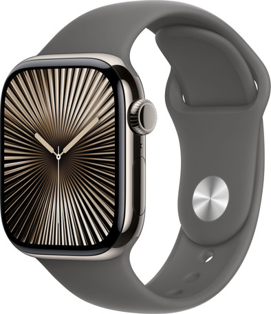Apple Watch Series 10 4G 42mm Titanium Zilver Sportband S/M is nooit meer leverbaar