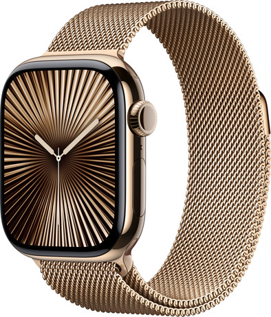Apple Watch Series 10 4G 42mm Titanium Gold Milanese Watch Strap is no longer available