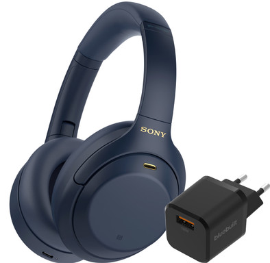 Sony WH-1000XM4 Blauw + BlueBuilt Quick Charge Oplader met Usb A Poort 18W Zwart is nooit meer leverbaar
