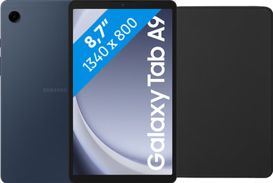 Samsung Galaxy Tab A9 8,7 inch 128GB Wifi Blauw + BlueBuilt Book Case Zwart is nooit meer leverbaar