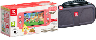 Nintendo Switch Lite Koraal + Animal Crossing + Nintendo Switch Online + Beschermhoes is nooit meer leverbaar