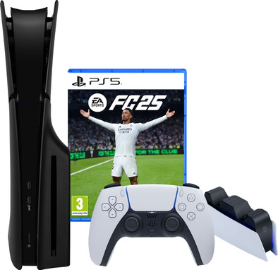 PlayStation 5 Slim Disc Edition + FC 25 + Covers Black + Charging Dock is no longer available