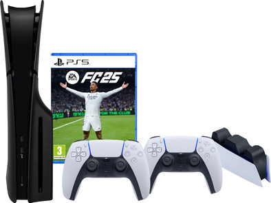 Le produit PS5 Slim Disc Edition + FC 25 + Façades Noir + Manette Supplémentaire Blanc + Station de Charge ne sera plus jamais disponible
