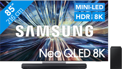 Samsung Neo QLED 8K 85QN900D (2024) + Samsung HW-Q60C (2023) is nooit meer leverbaar