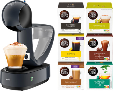 Krups Nescafe Dolce Gusto Infinissima Cosmic Grey + 96 Capsules is nooit meer leverbaar