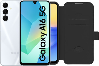 Samsung Galaxy A16 128GB Wit 5G + BlueBuilt Book Case Zwart is nooit meer leverbaar