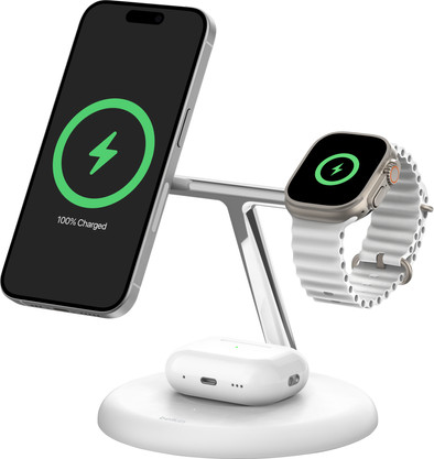 Belkin Boost Charge Pro MagSafe and Qi2 3-in-1 Wireless Charger 15W with Stand White is no longer available