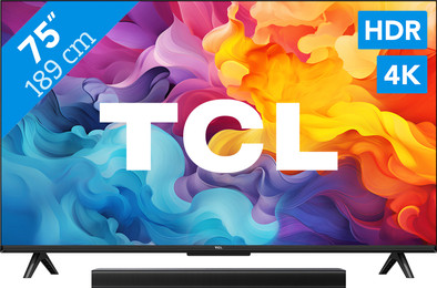 TCL 4K Led 75P61B + TCL S45H 2.0 is nooit meer leverbaar