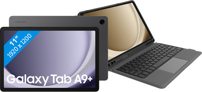 Samsung Galaxy Tab A9 Plus 11 inch 128GB Wifi Grijs + BlueBuilt Toetsenbord Hoes AZERTY is nooit meer leverbaar