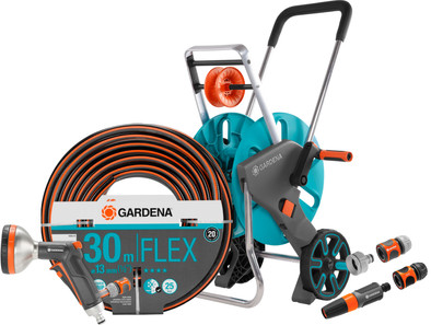 Gardena Comfort FLEX 1/2 30m CleverRoll M Easy Premium Broespakket is nooit meer leverbaar