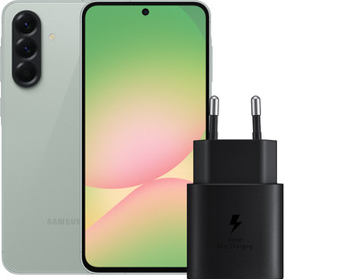 Samsung Galaxy A56 128GB Groen 5G + Samsung Oplader 25 Watt Zwart is nooit meer leverbaar