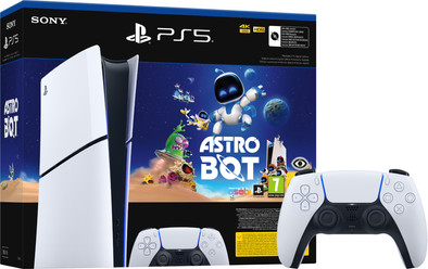 PlayStation 5 Slim Digital Edition + Astro Bot + Extra Controller Wit is nooit meer leverbaar